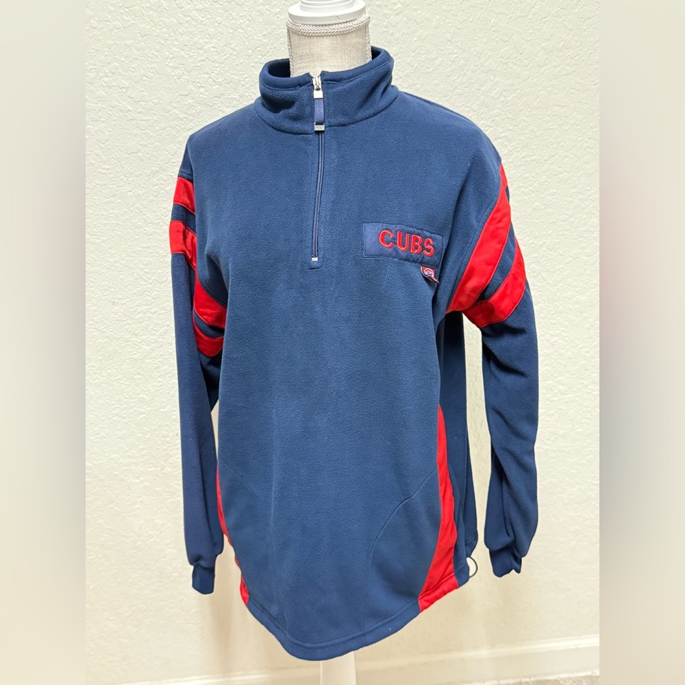 Chicago Cubs Navy and Red Men's Fleece Pullover Size - Picture 12 of 16